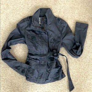 Arizona Jean Company belted gray utility jacket